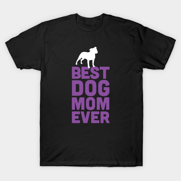Best Staffie Bull Terrier Dog Mom Ever - Purple Dog Lover Gift T-Shirt by Elsie Bee Designs